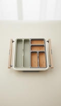 Expandable Cutlery Tray In Soft Gray