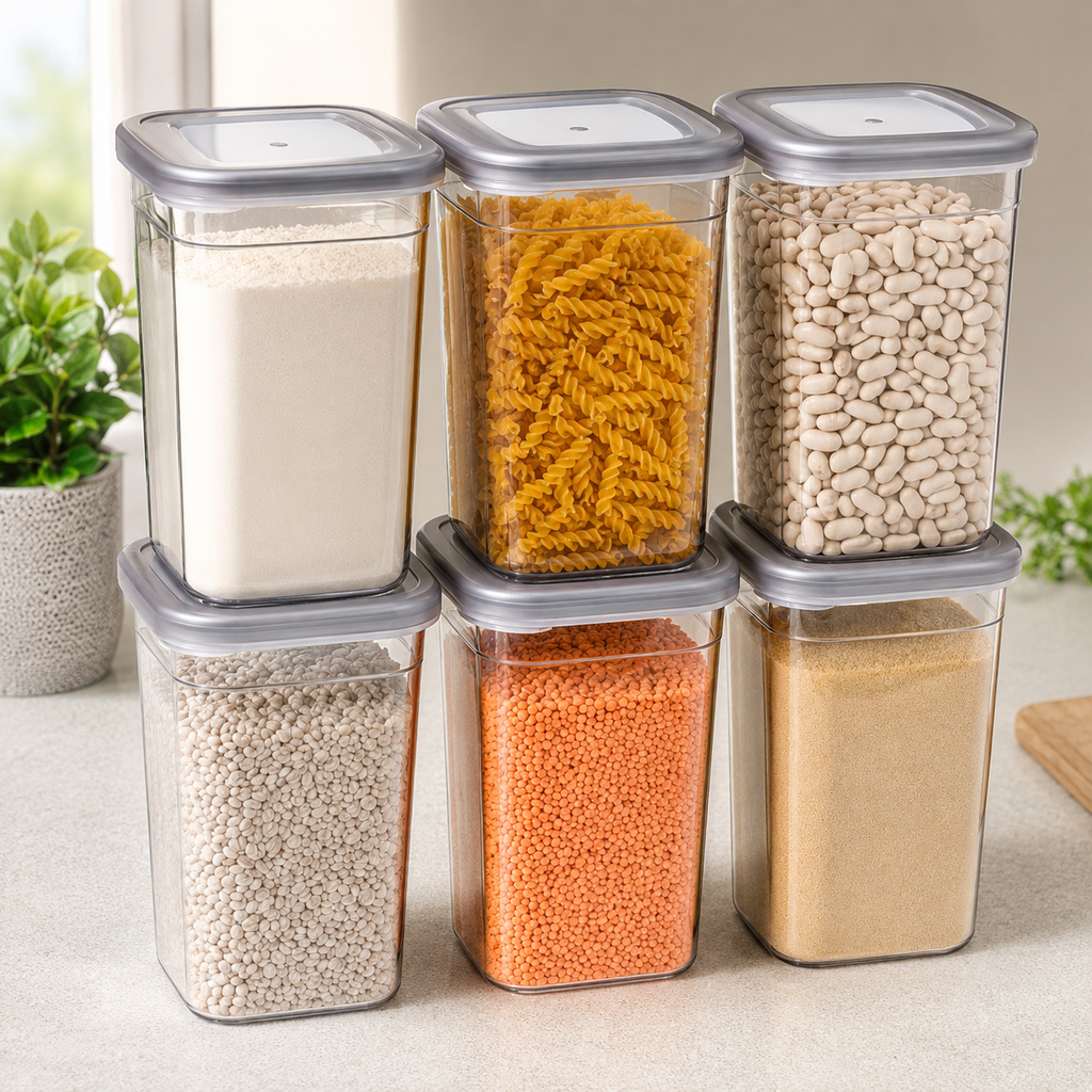 Airtight storage jar set for pantry organization