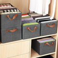 Foldable Clothes Storage Organizer Box with Steel Frame pack of 2 | Large Fabric Wardrobe Organizer Bin for Clothes